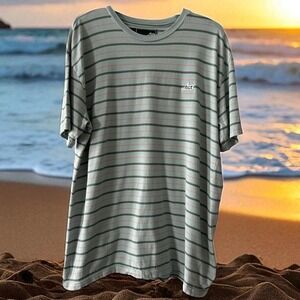 Lost Enterprises Striped T-Shirt Mint Green Grey Size XL X large Surf Skating